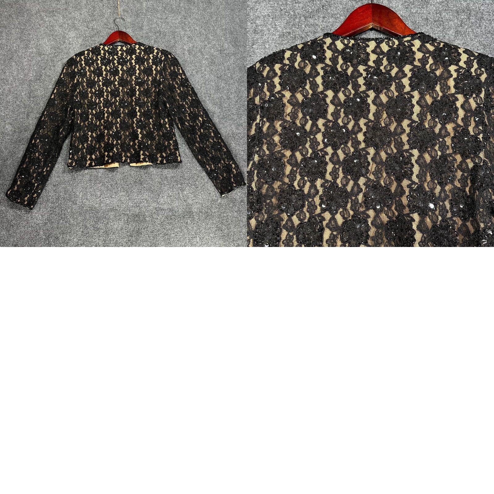 Vintage VINTAGE Andretta Donatello Womens Blazer Jacket Black Sequin Lace Long Sleeve 2 Piece Set S Boys? Size S / US 4 / IT 40 - 10 Thumbnail