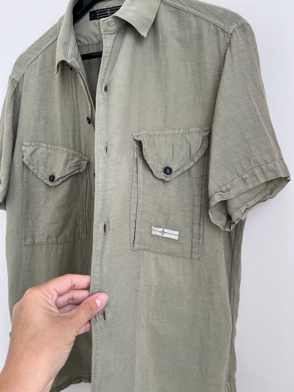 Stone Island Beige Linen Summer Shirt