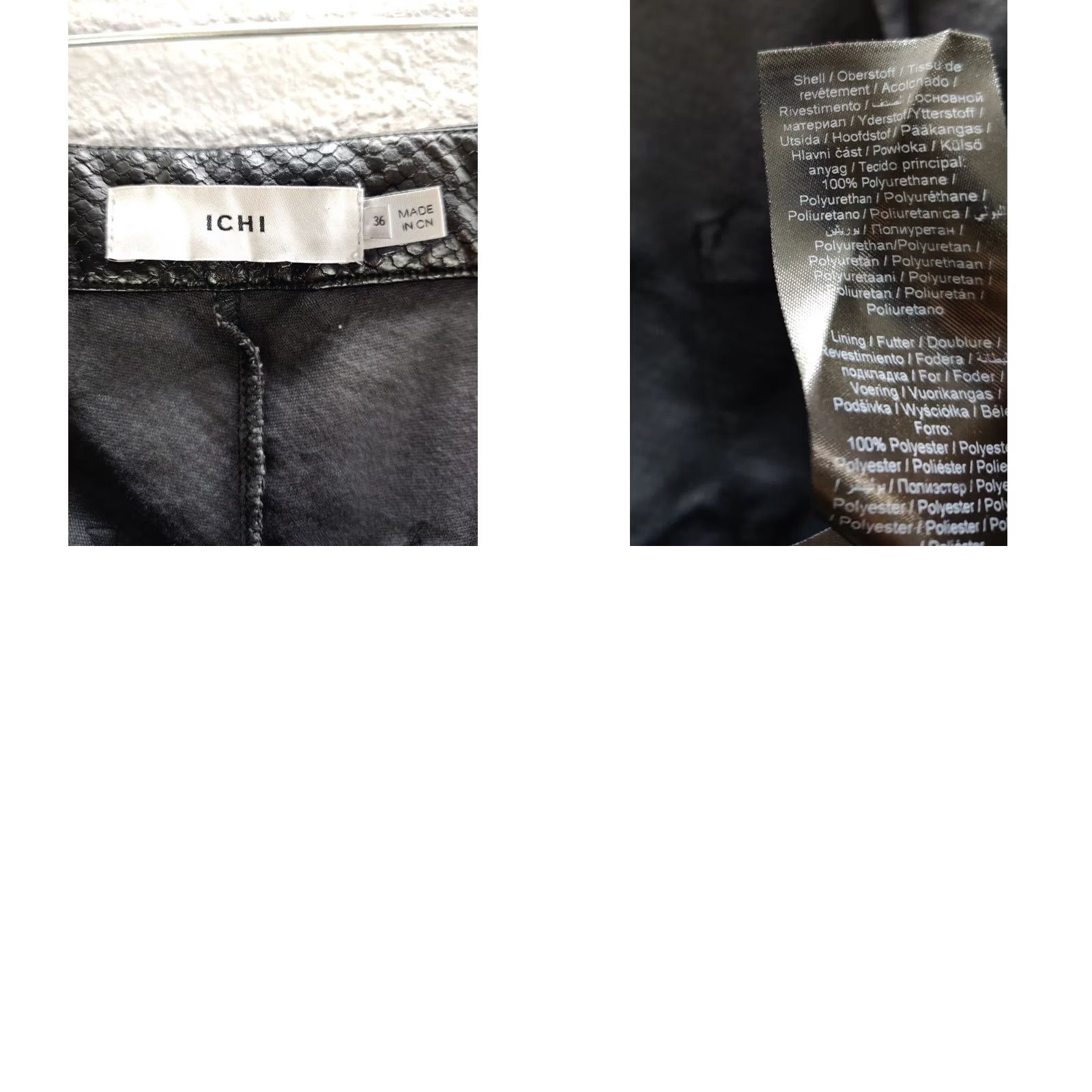 Vintage VINTAGE Women's Ichi Wide Leg Black Faux Leather Pants Side Pockets Casual Sz 36 Mens Womens Boys Girls Size 28" / US 6 / IT 42 - 8 Thumbnail