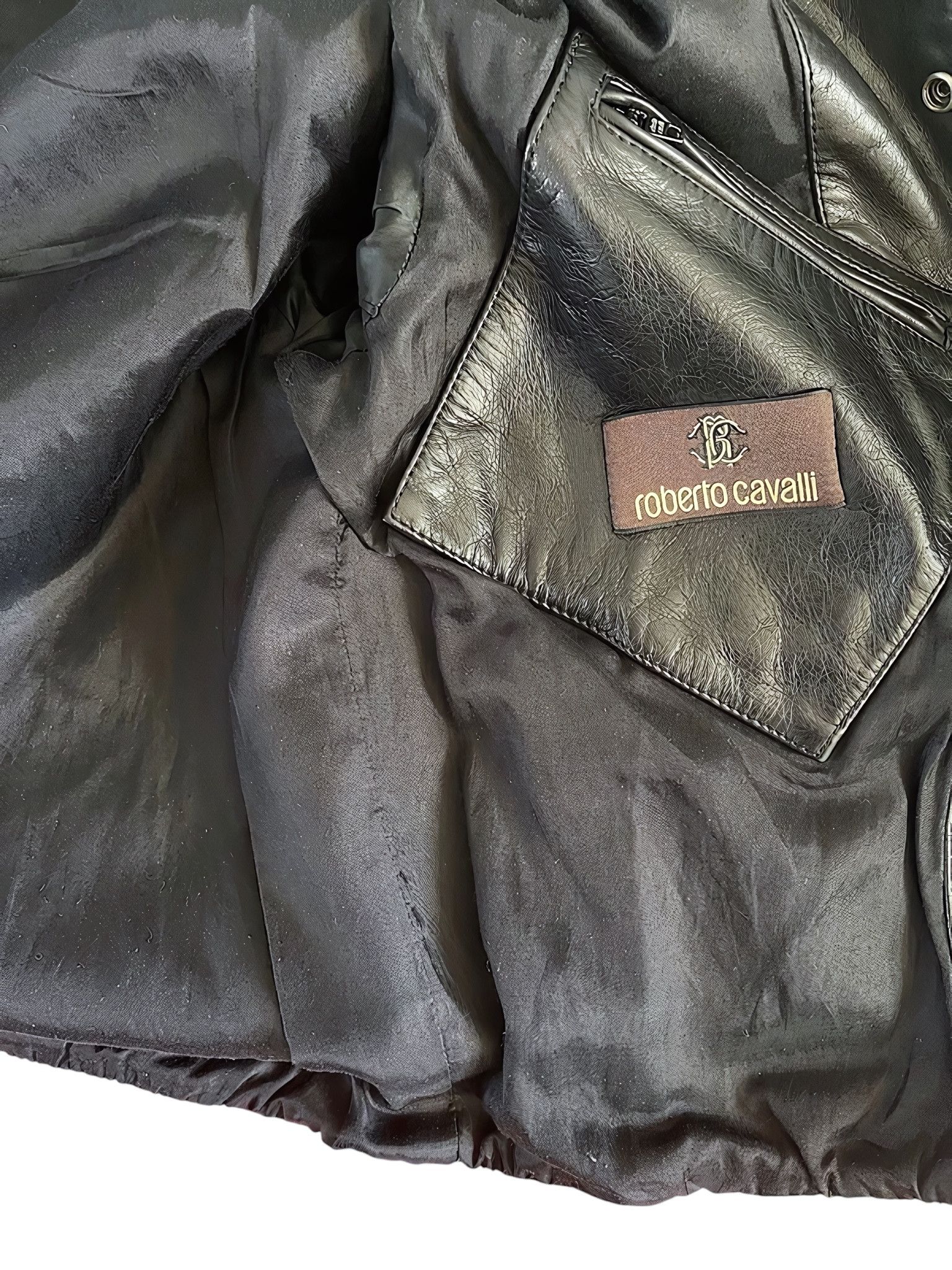 Roberto Cavalli CALFSKIN LEATHER JACKET Size US S / EU 44-46 / 1 - 5 Thumbnail