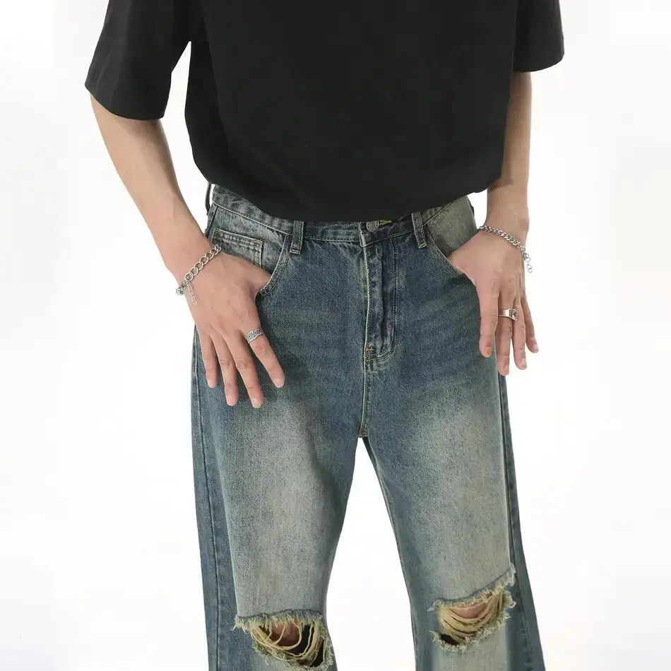 Japanese Brand Retro loose high street ripped jeans Size US 32 / EU 48 - 3 Thumbnail