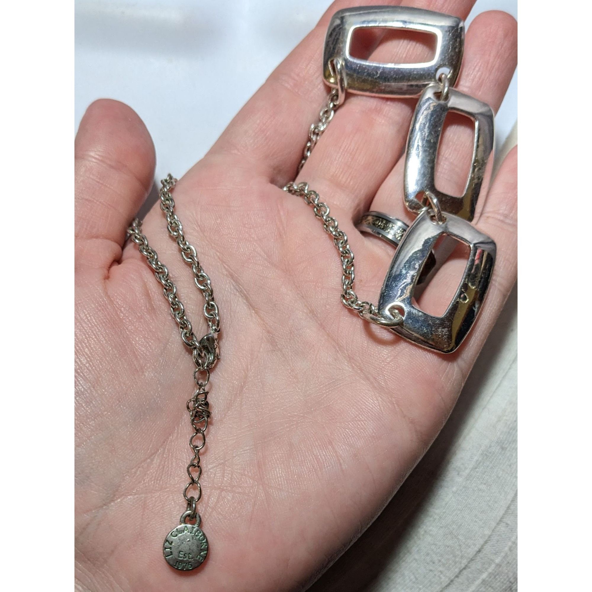 Other Modern Geometric Liz Claiborne Silver Necklace Size ONE SIZE - 7 Thumbnail