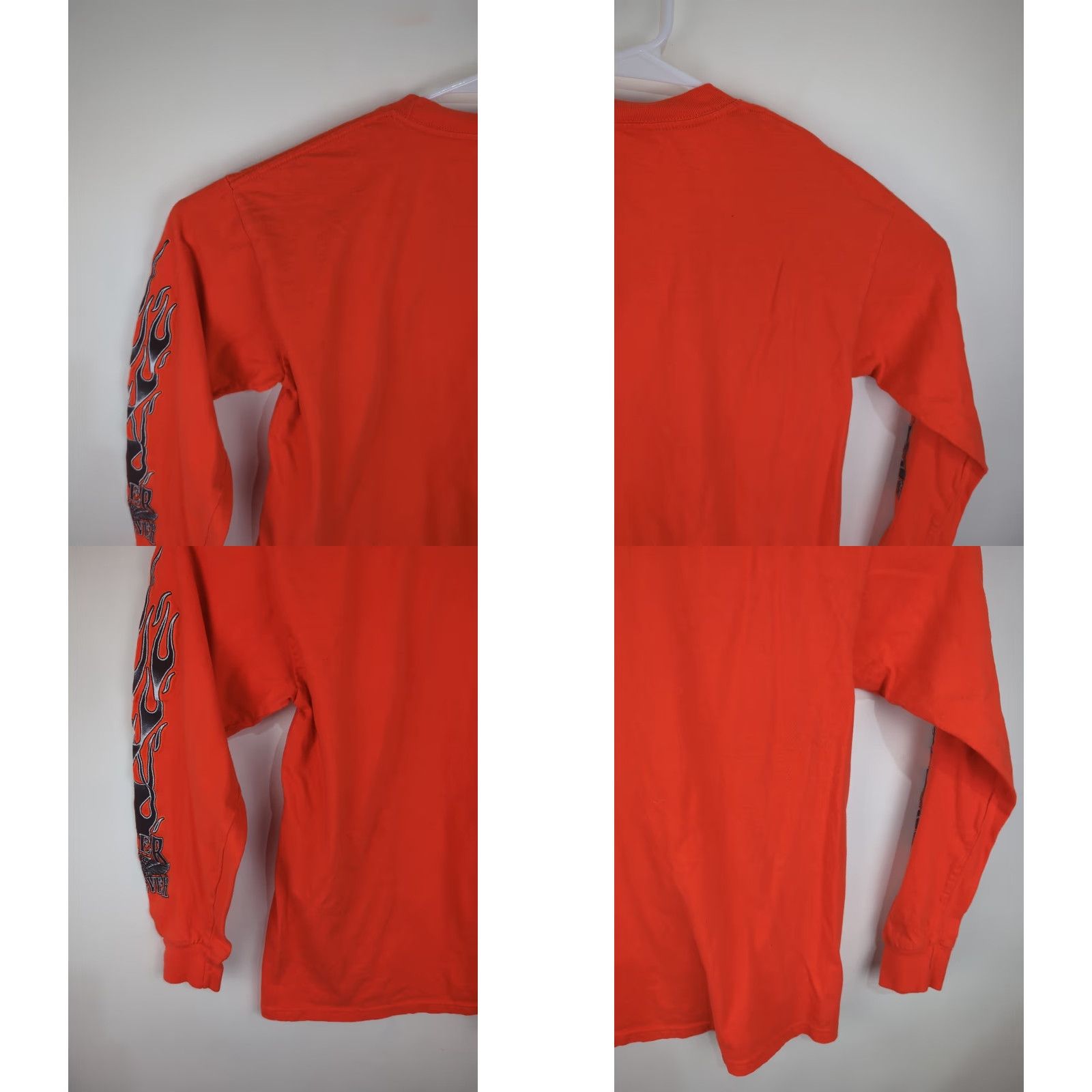 Vintage VINTAGE Thunder Sportswear Biker Forever Long Sleeve Shirt Orange Medium Men Crew Neck FLAMES 90s Hip Hop Biker Size US M / EU 48-50 / 2 - 9 Thumbnail