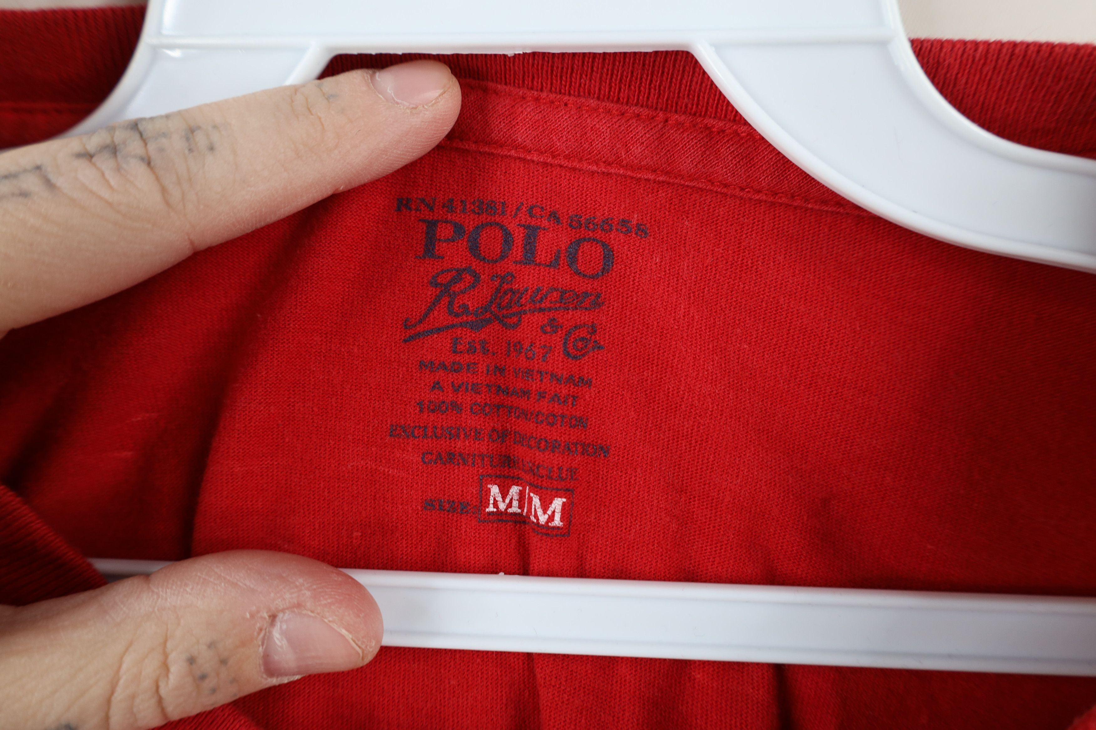 Ralph Lauren × Vintage Vintage Ralph Lauren Faded Short Sleeve T-Shirt Red Cotton Size US M / EU 48-50 / 2 - 8 Thumbnail