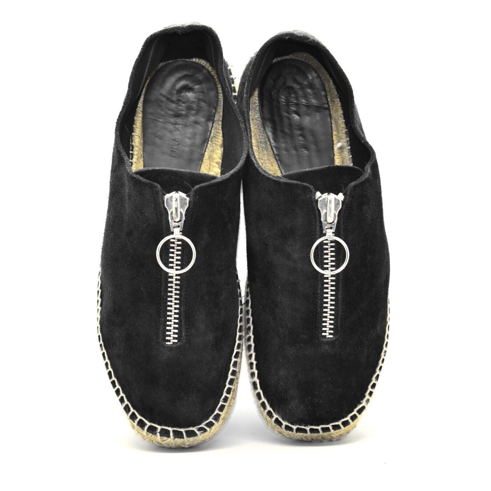Alexander Wang A6 ALEXANDER WANG Devon Black Suede Espadrille Flat Shoes 40 Size US 10 / IT 40 - 3 Thumbnail