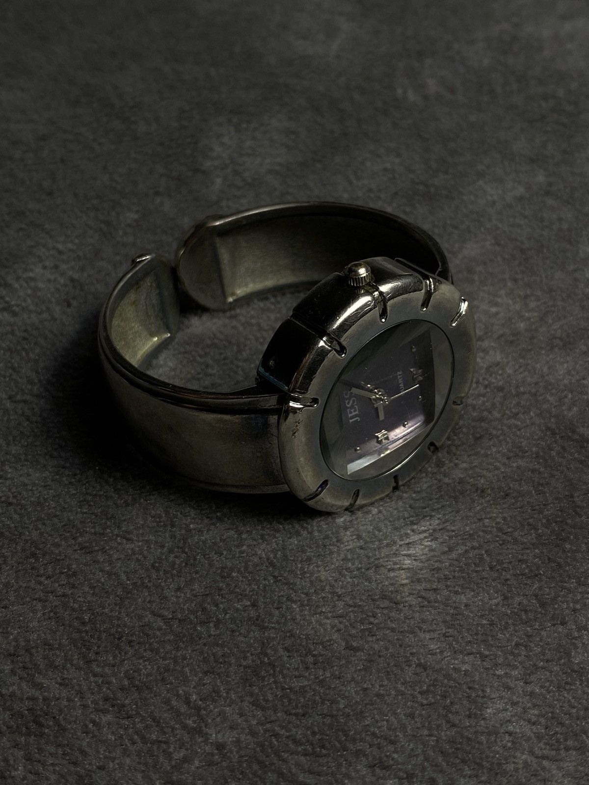 Jewelry x Vintage Work 100% Futuristic Japanese Vintage Bracelet Timepiece in Silver, Men's