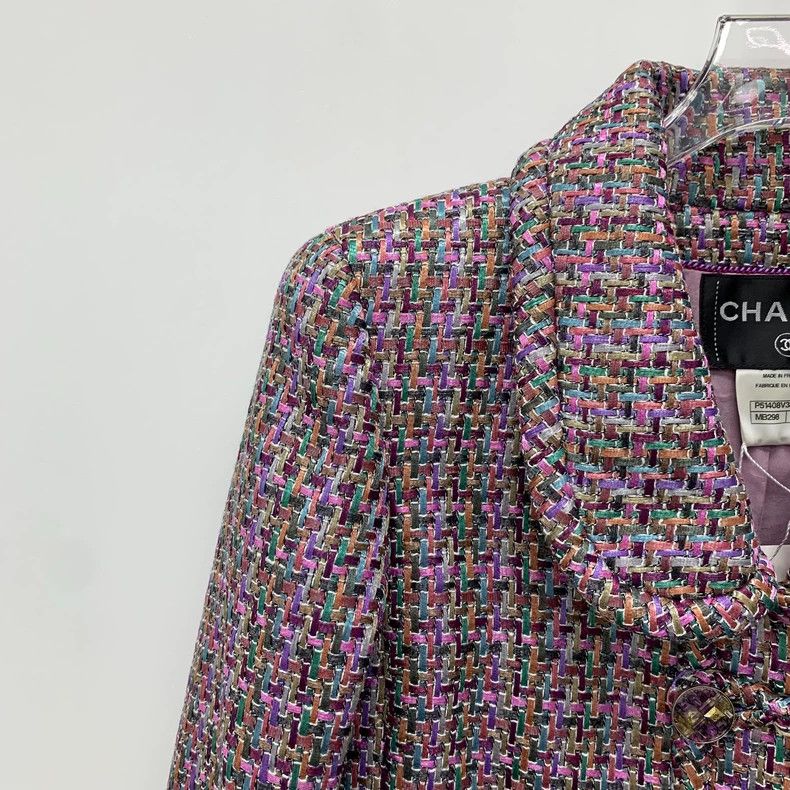 Chanel ChanelPurple lapel double-breasted long-sleeved knitted jac Size 4XL / US 24-26 - 3 Thumbnail