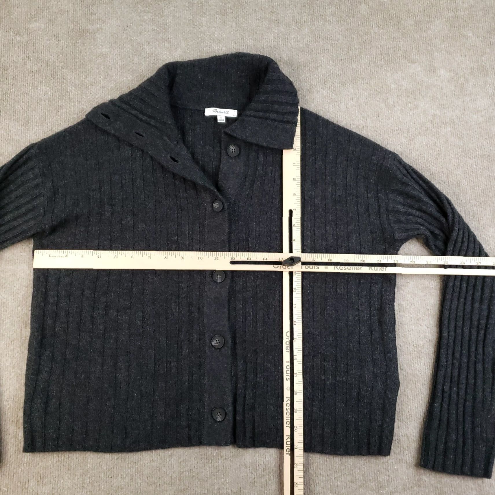 Madewell Madewell Sweater Womens Medium Gray Button Front Knit Casual Long Sleeve Ribbed Size M / US 6-8 / IT 42-44 - 2 Thumbnail