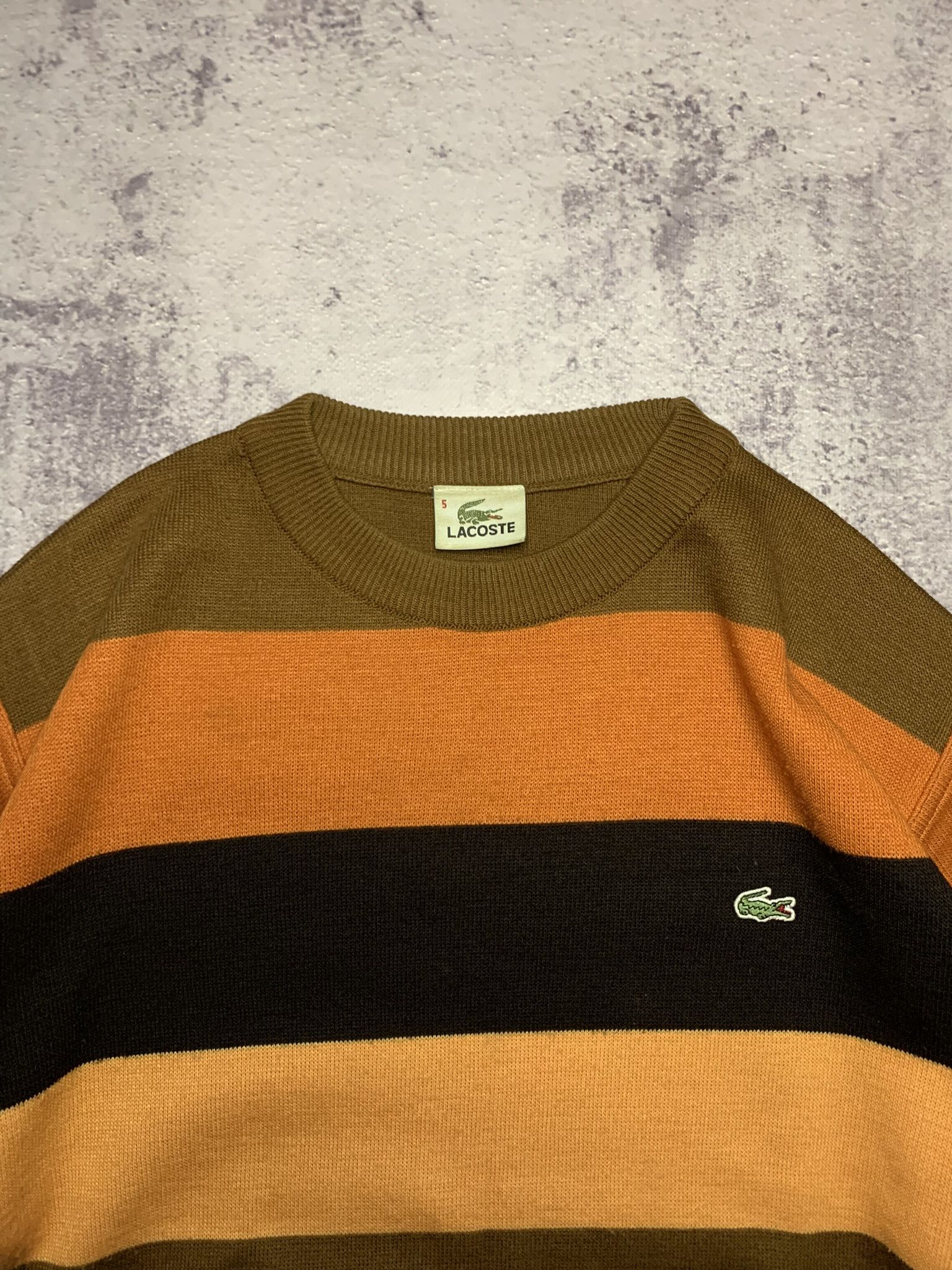 Lacoste Vintage Lacoste Striped Knit Sweater Size US L / EU 52-54 / 3 - 4 Thumbnail