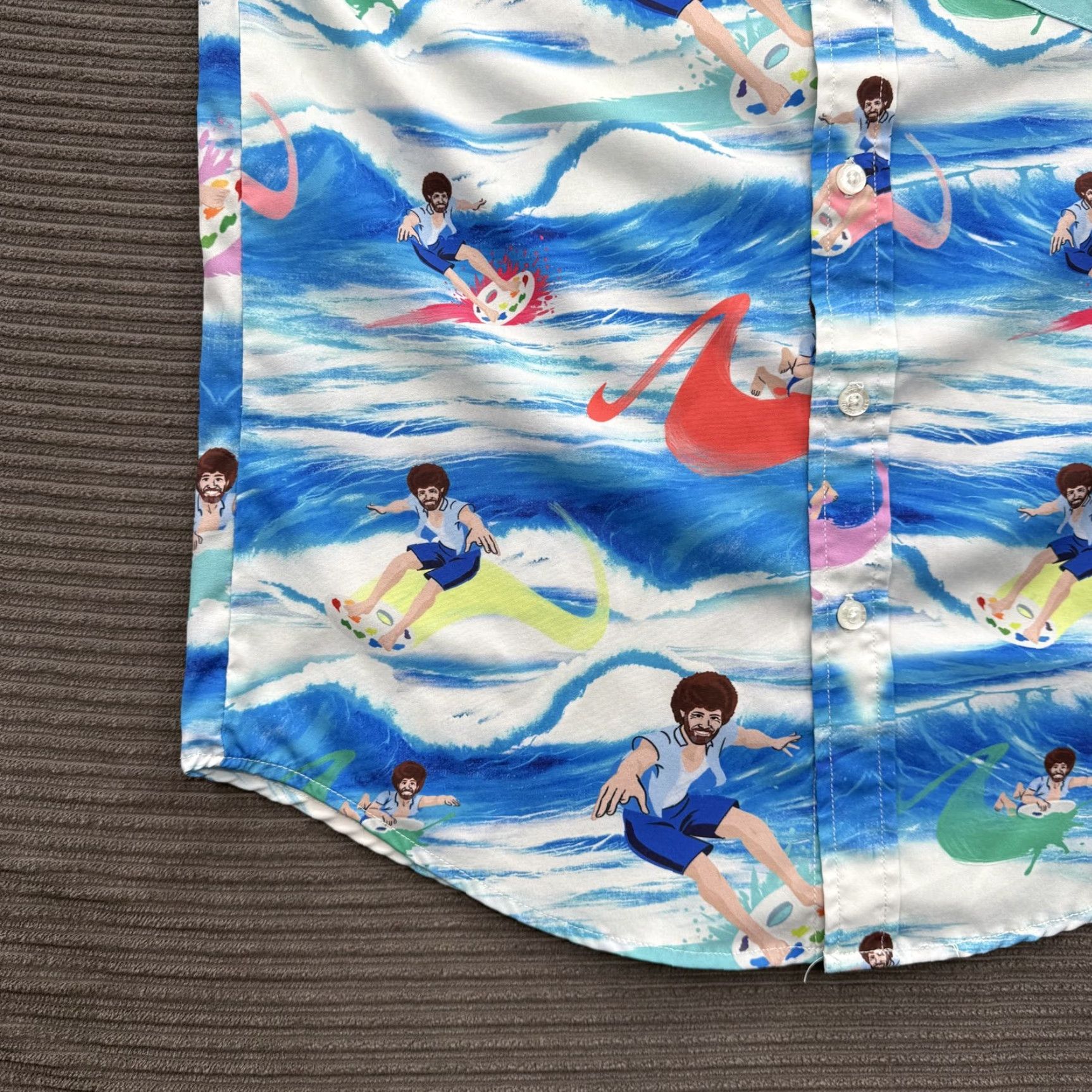 Vintage VINTAGE RSVLTS Bob Ross Shirt Mens S Blue Surfer Waves Button Up Art Print Casual Size US S / EU 44-46 / 1 - 6 Thumbnail