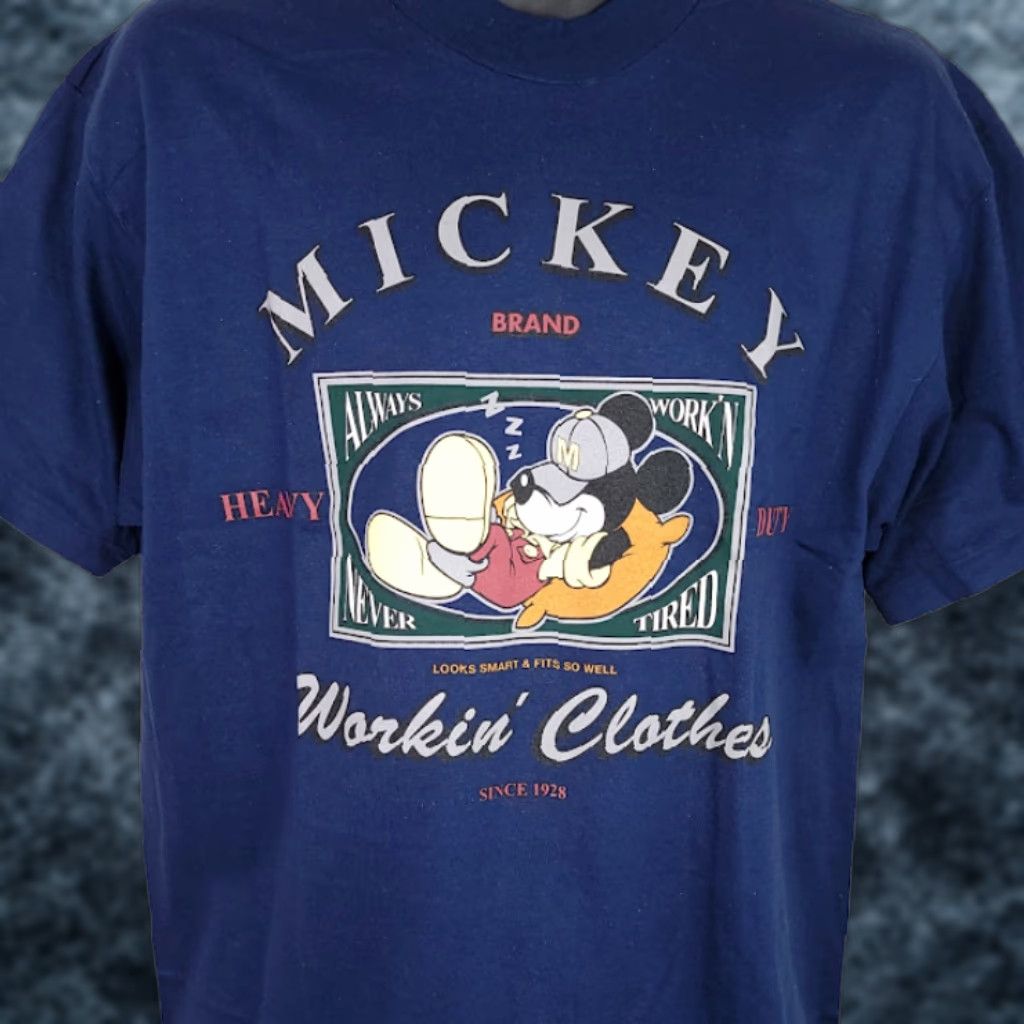 Disney Vintage Mickey Mouse T Shirt Mens Size Medium 90s Workin Disney Made In USA Size US M / EU 48-50 / 2 - 1 Thumbnail