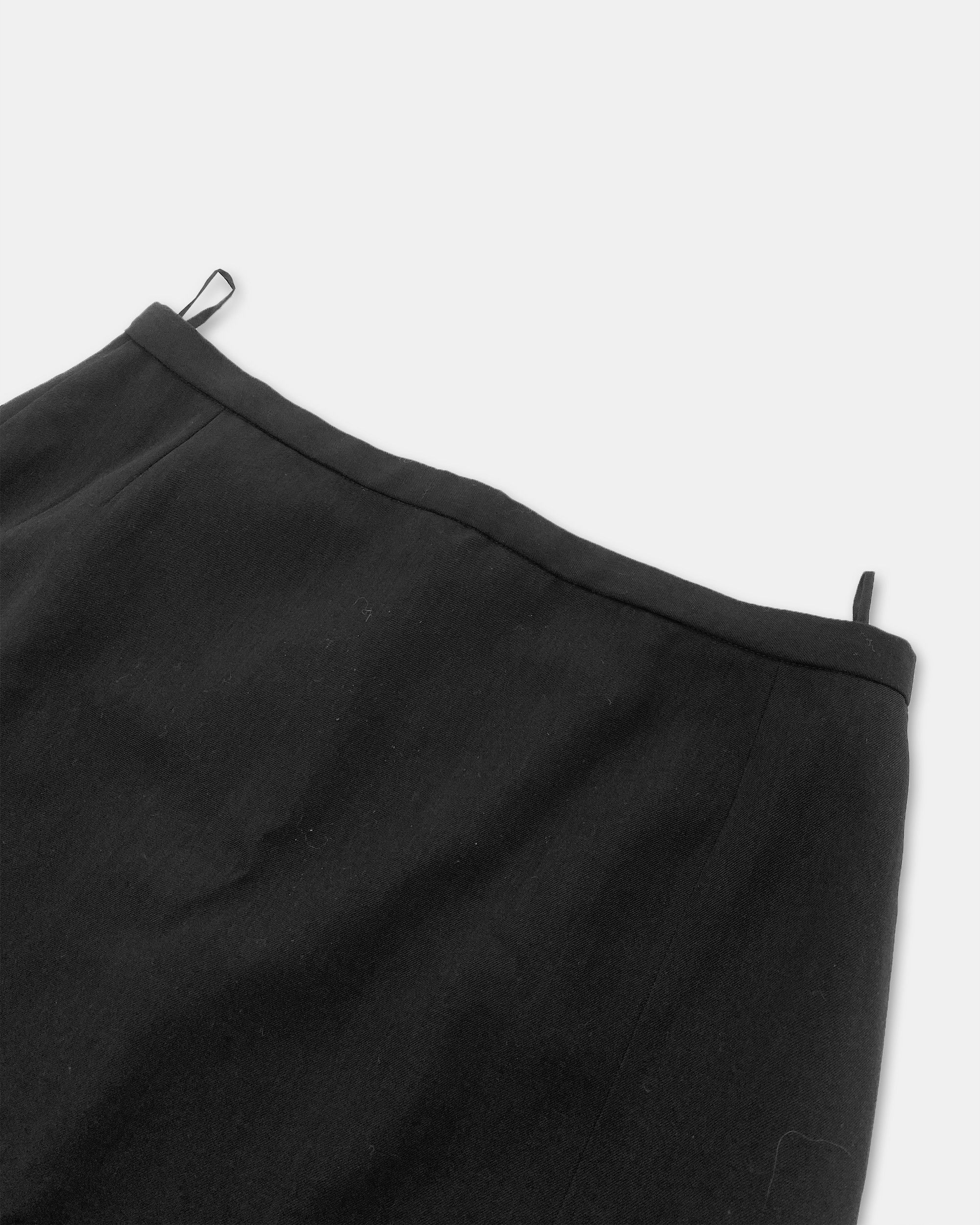 Vintage Trevira 1970s Pleated Slit Wool Skirt Size 31" - 3 Thumbnail