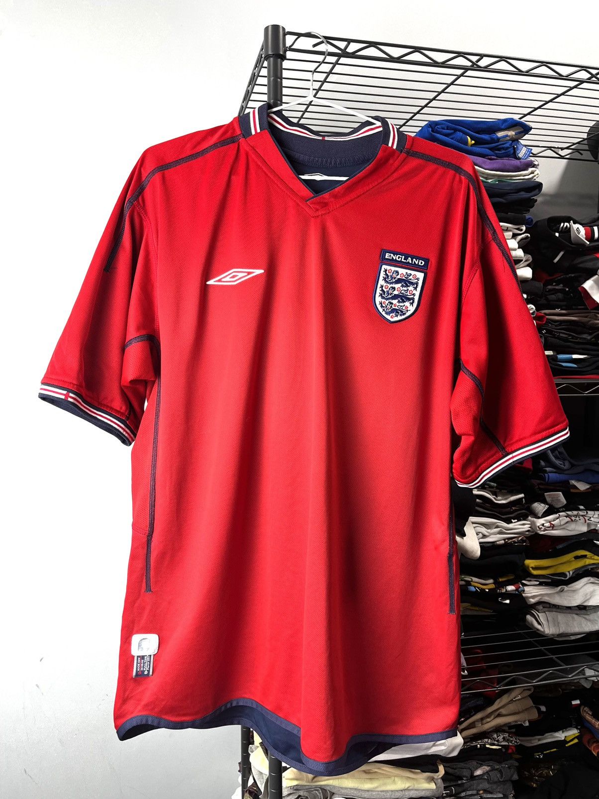 Umbro 2004 Vintage Umbro England Soccer Jersey Two Sides T Shirt Size US XL / EU 56 / 4 - 1 Thumbnail