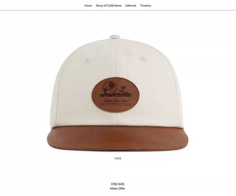 The Real McCoy's The Real McCoy Leather and embossed canvas duckbill basebal Size ONE SIZE - 6 Thumbnail