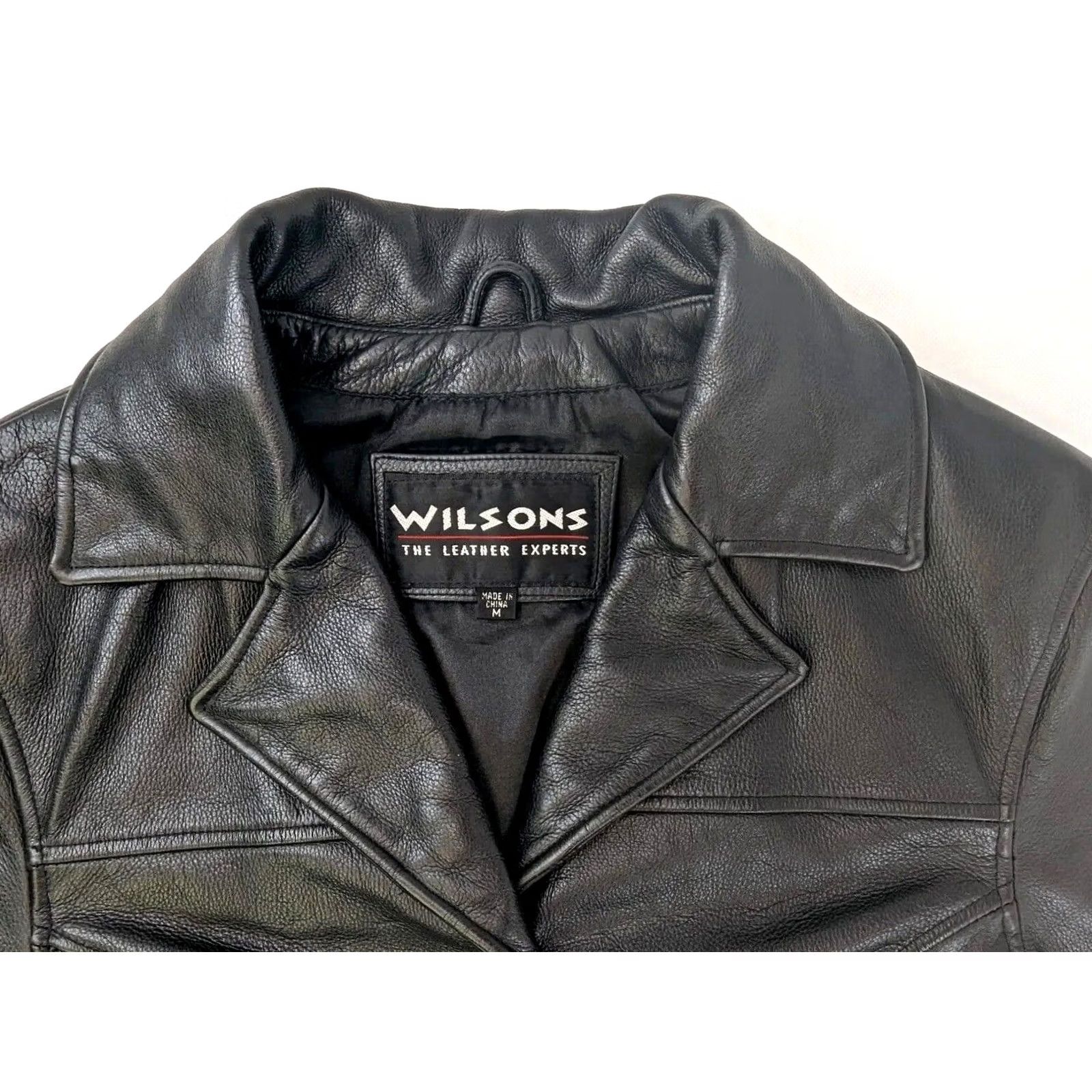 Vintage VINTAGE Wilson’s Leather Pebble Leather Pea Coat Women M Black Button Jacket Heavyweight USA Jacket Size M / US 6-8 / IT 42-44 - 3 Thumbnail