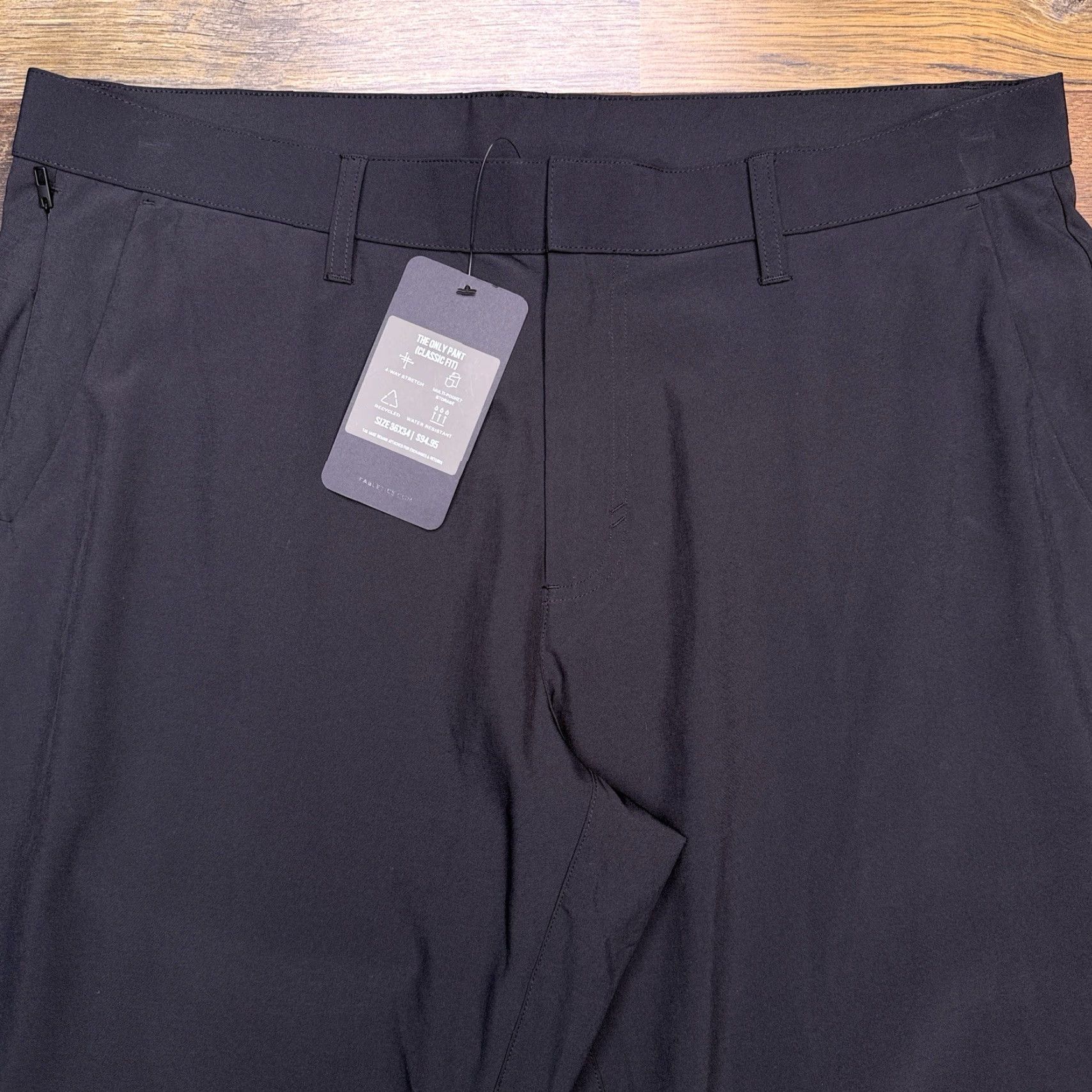 Fabletics Fabletics Mens Pants 36 Black Chino Flat Front Zip Pocket Tapered Classic Stretch 34 Inseam New Size US 36 / EU 52 - 3 Thumbnail