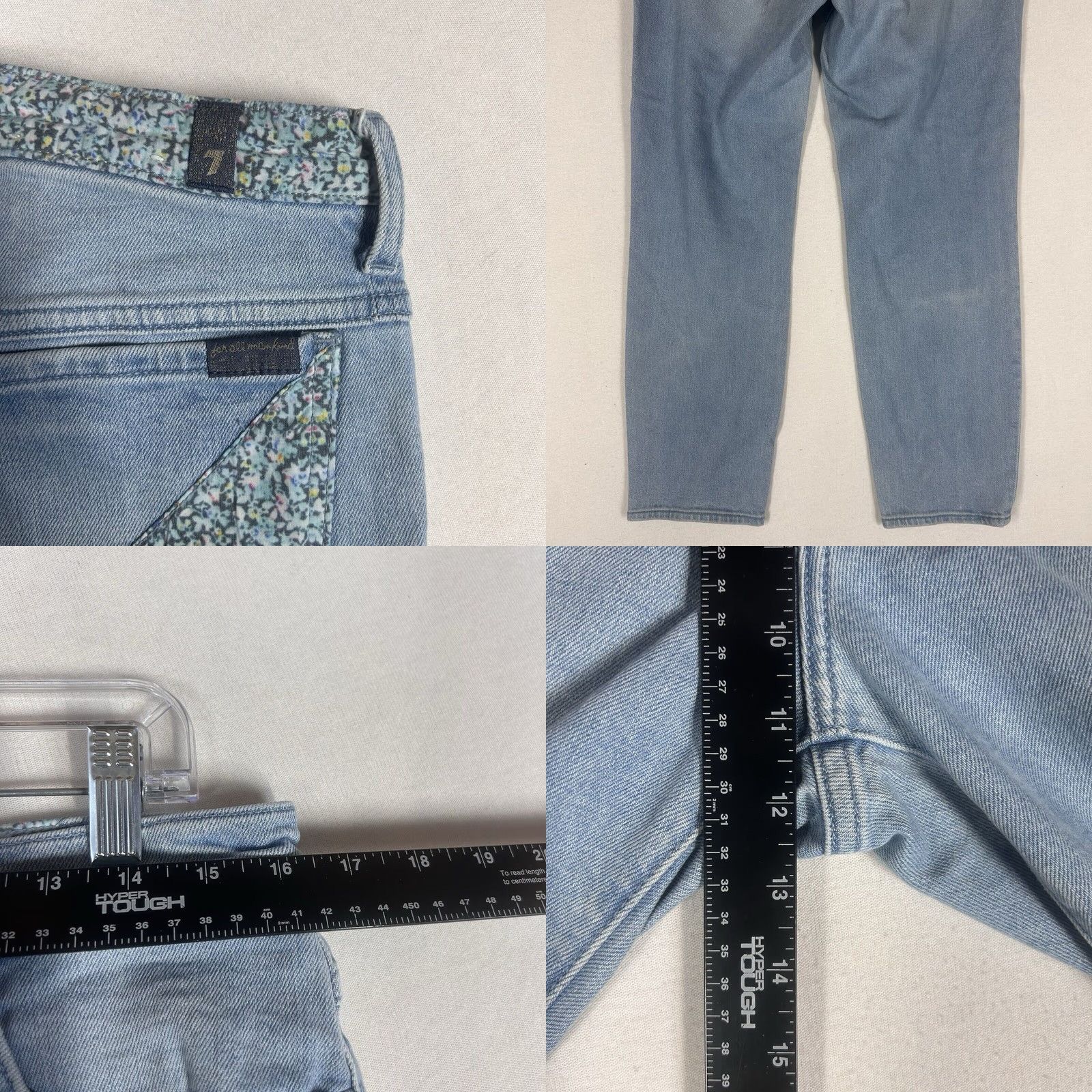 7 For All Mankind 7 For All Mankind Peggi Jeans Womens 31 Ankle Light Wash High Rise Slim Denim Size 24" / US 00 / IT 34 - 9 Thumbnail