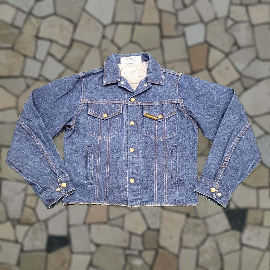 Denime VINTAGE Cropped Denim Jacket Womens Small 17x20 Dark-Wash Denim Jacket Cropped 1990s 90s Womens Size 3XL / US 20-22 - 1 Thumbnail