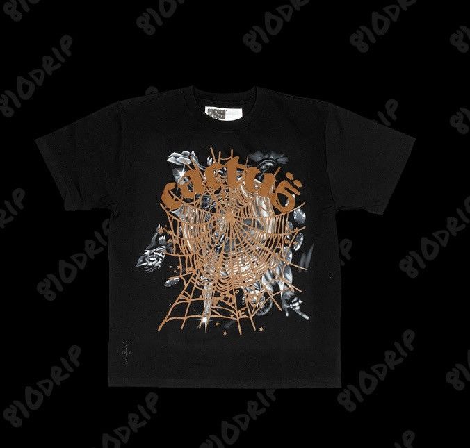 Complex Travis Scott x Sp5der Airbrush Black OG Web Cactus Tee (M) Size US M / EU 48-50 / 2 - 1 Thumbnail