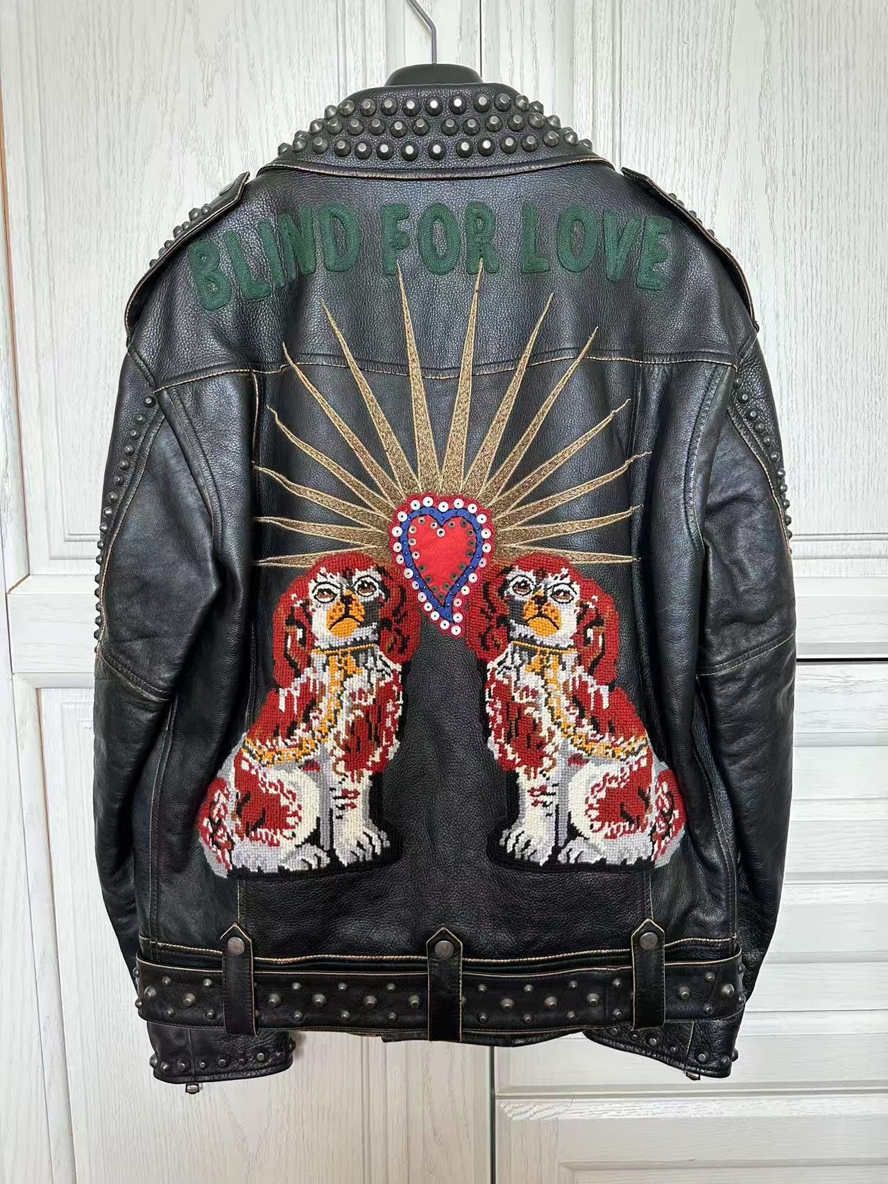 Gucci Gucci King Charles Spaniel leather biker jacket Coat Size US S / EU 44-46 / 1 - 3 Thumbnail