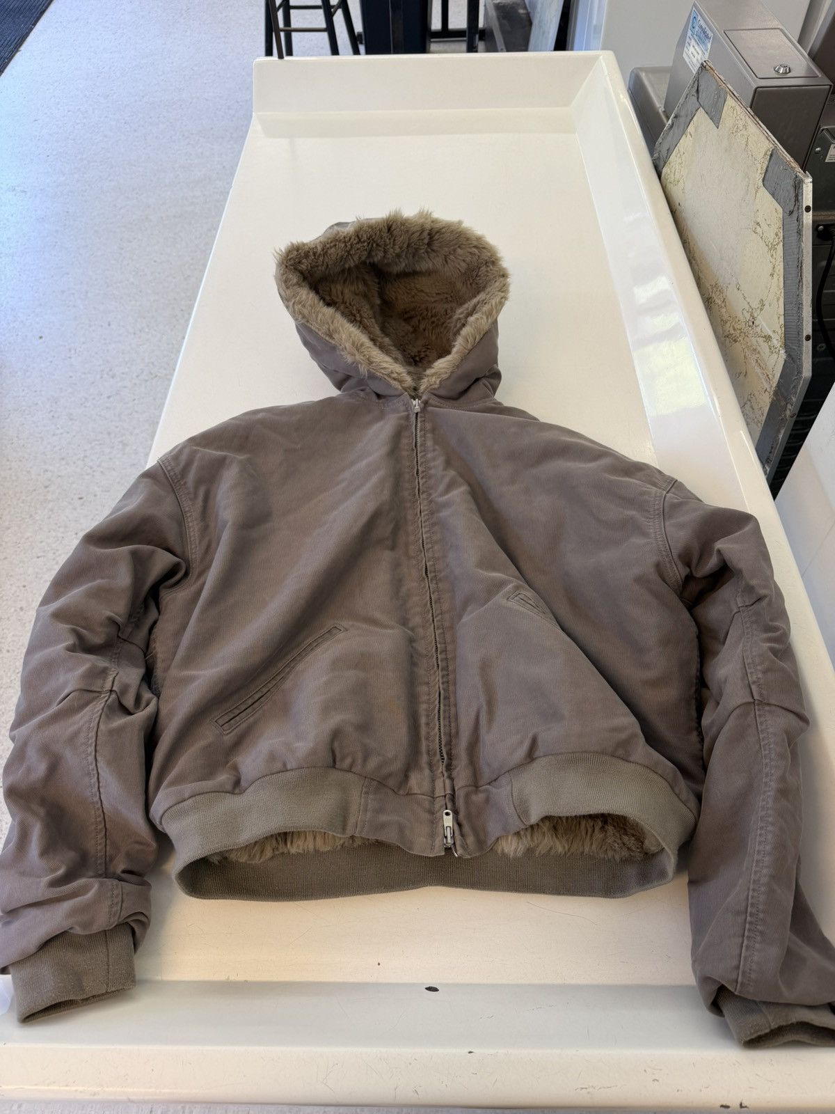 Fear of god alpaca hooded work jacket