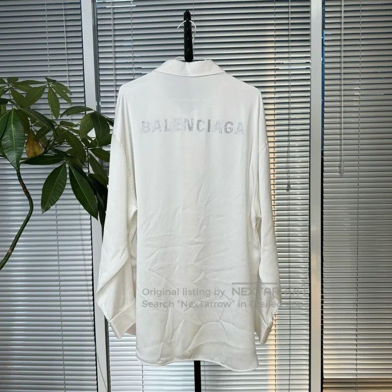 Balenciaga Balenciaga Crystal Long Sleeve Shirt Size XXS / US 00 / IT 34 - 5 Thumbnail