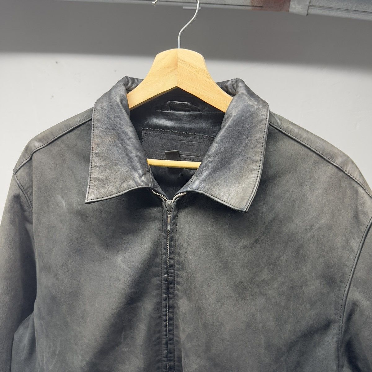 Vintage Vintage Faded Black Leather Blouson Jacket ERD Grunge Chrome Size US L / EU 52-54 / 3 - 7 Thumbnail