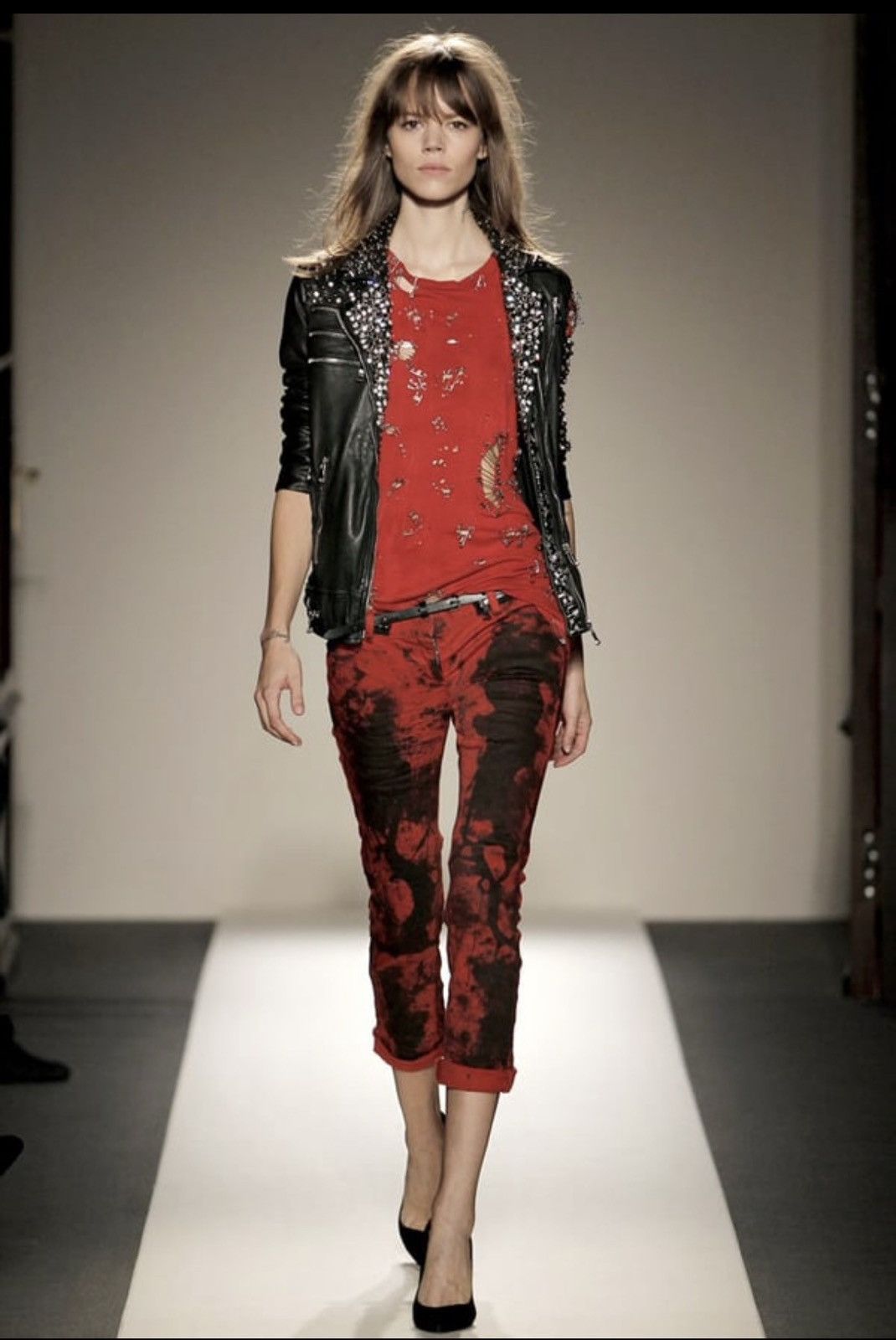 Balmain Balmain SS11 by Decarnin Safety pin shirt in Red