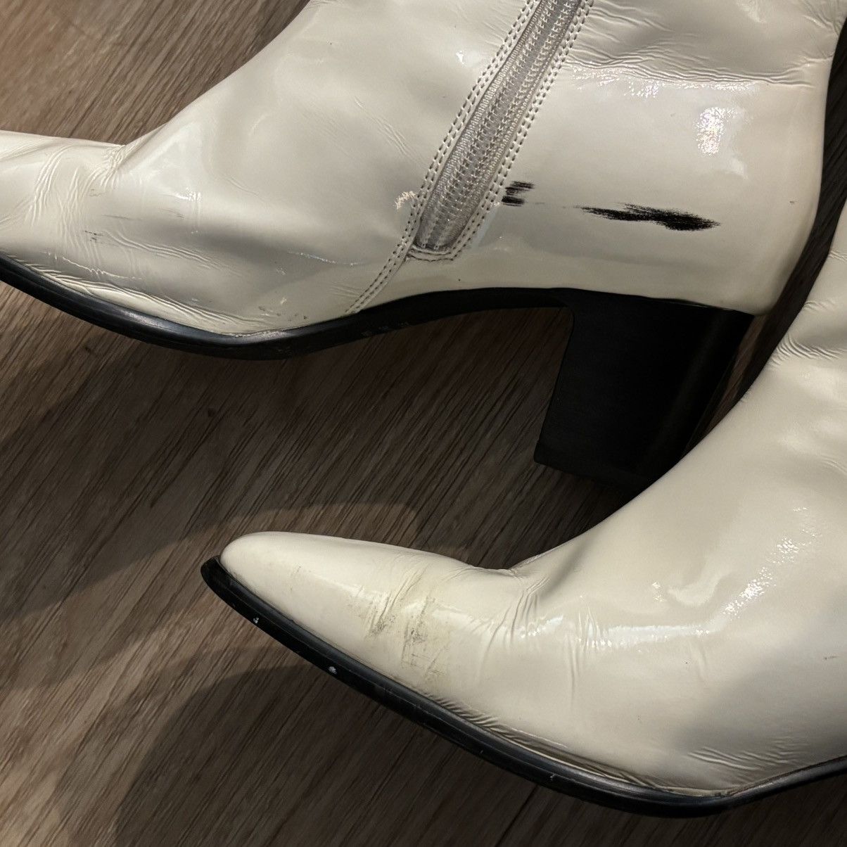 INTENTIONALLY BLANK INTENTIONALLY BLANK Cream Heeled Boots Size US 7 / IT 37 - 7 Thumbnail