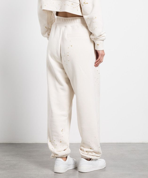 Palm Angels o1mle0425 Pxp Painted Sweatpants in Butter Size 28" / US 6 / IT 42 - 4 Thumbnail