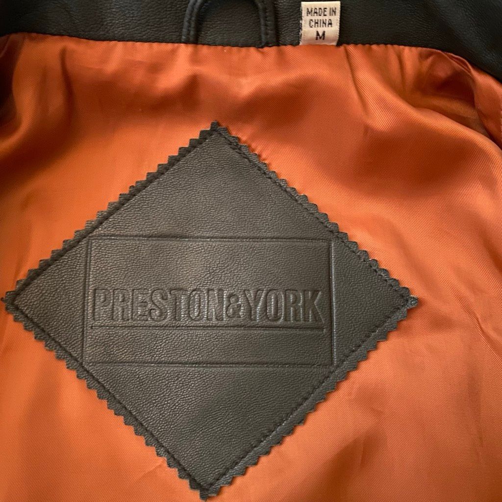 Preston & York Preston & York women M 3 button grey leather jacket w/orange satin lining Size M / US 6-8 / IT 42-44 - 8 Thumbnail