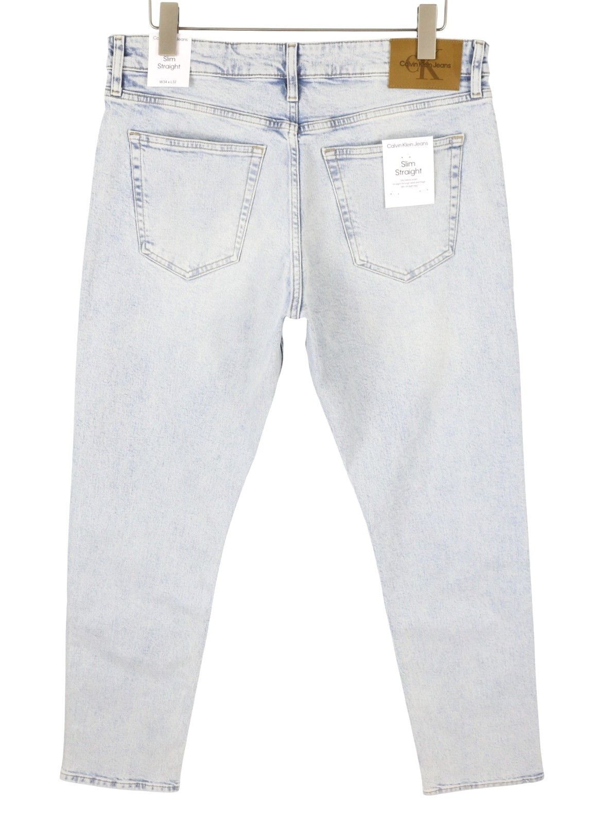 Calvin Klein SLIM STRAIGHT W34/L32 Blue Faded Zip Fly Jeans 87463 Size US 34 / EU 50 - 4 Thumbnail