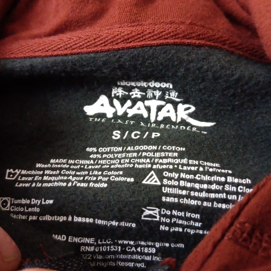 VINTAGE Mens Nickelodeon Avatar Last Air Bender 2022 Full Zip Hoodie Sweatshirt Small