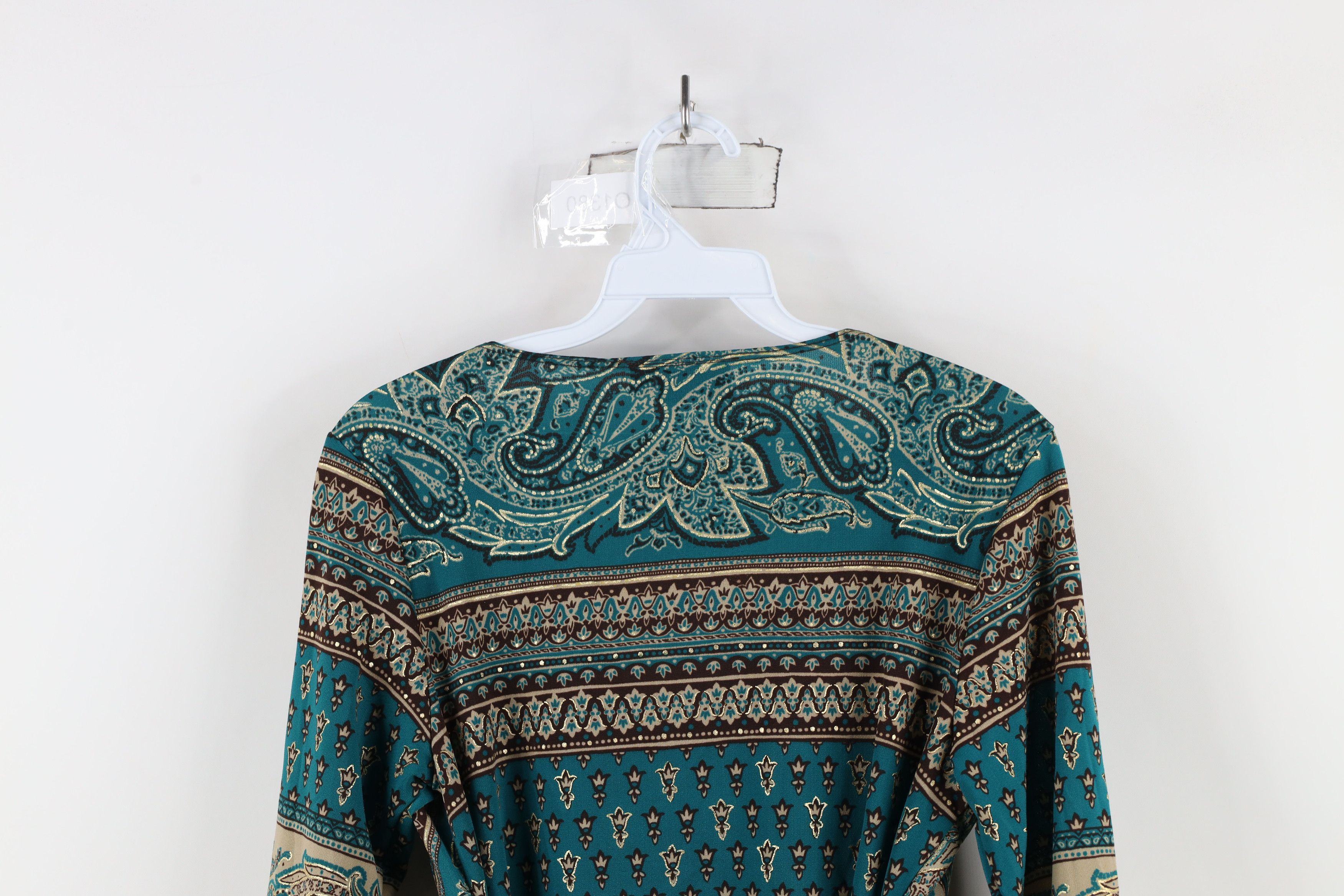 Vintage Vintage 90s Y2K Baby Doll Bella Paisley Knit Blouse Top USA Size XL / US 12-14 / IT 48-50 - 12 Thumbnail