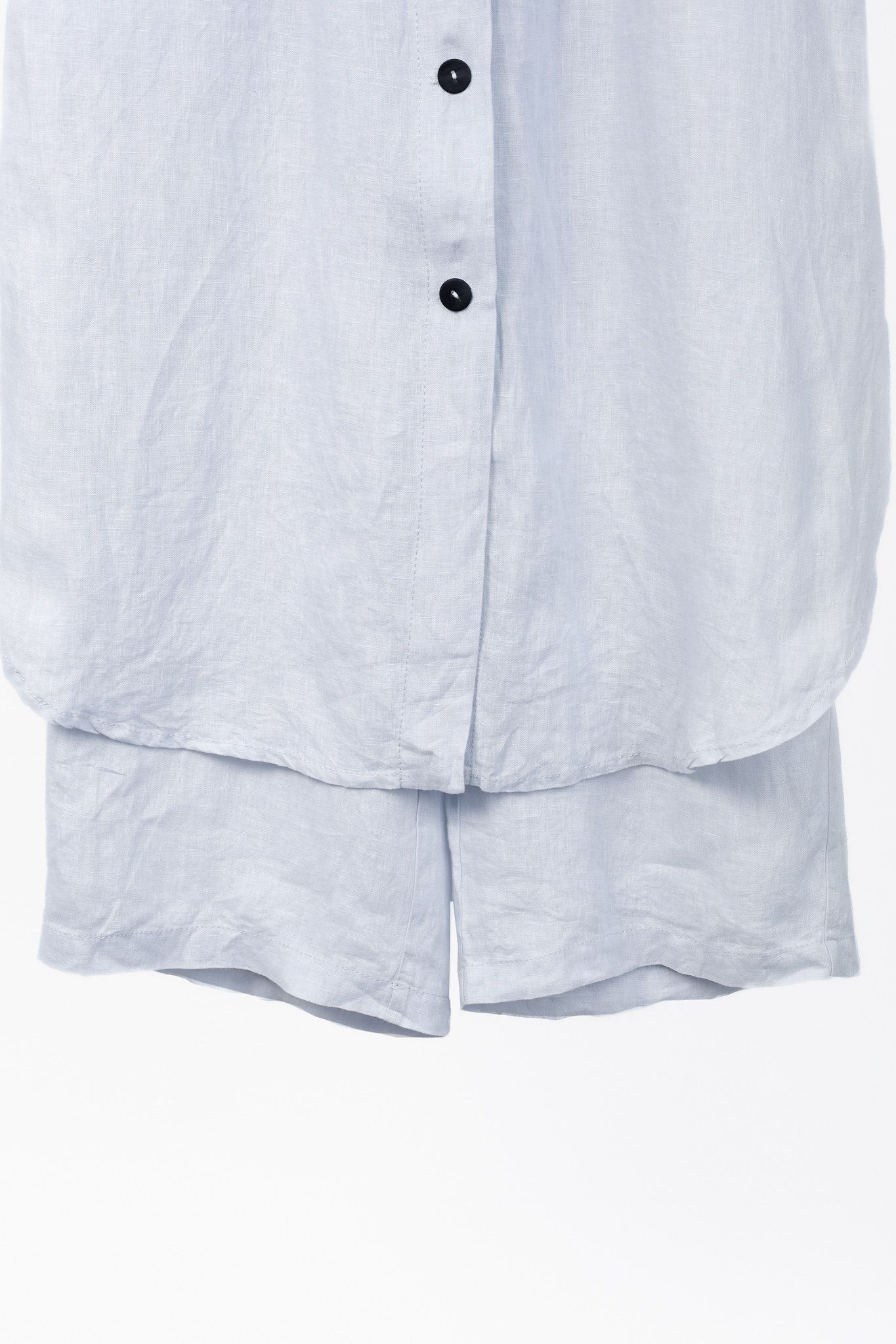 Sarah Pacini Sarah Pacini Light Grey Buttoned Linen Pantskirt Size 28" / US 6 / IT 42 - 5 Thumbnail