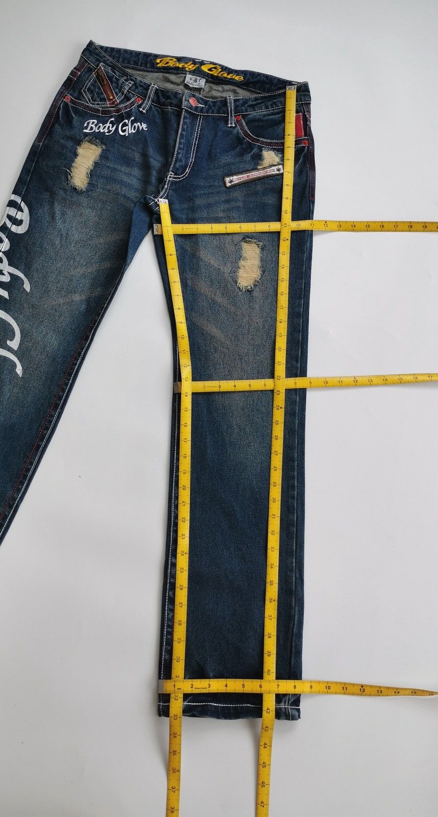 Brain Dead × Gotcha Y2K Gotcha Embroidery Print Vintage Jeans Size US 32 / EU 48 - 14 Thumbnail