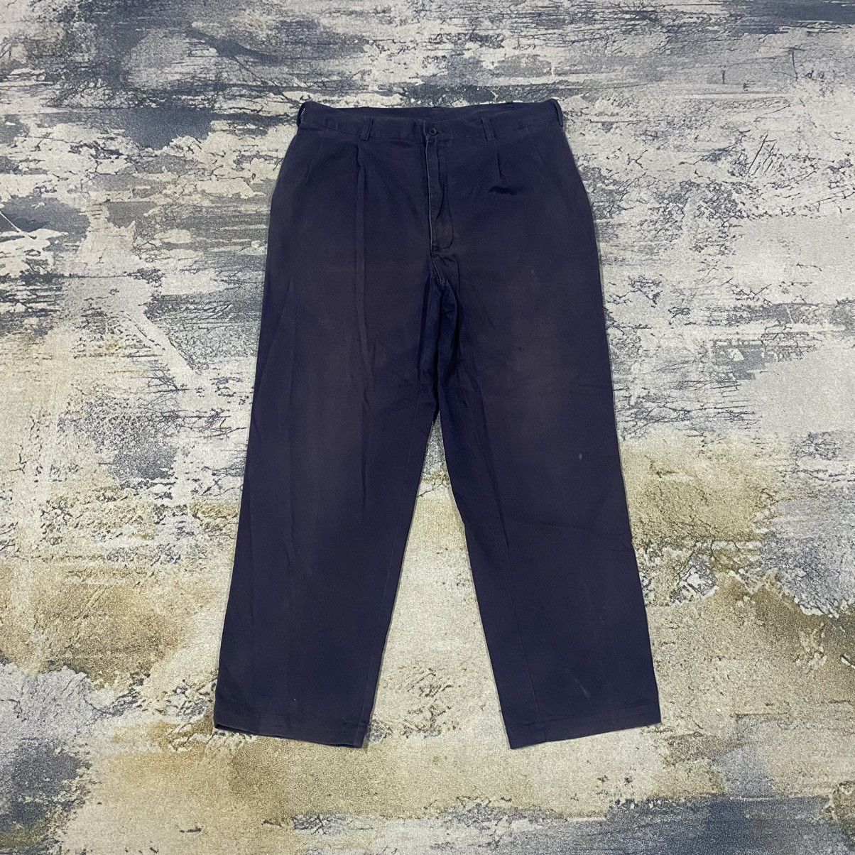 image of Vintage Japanese Oscar Jones Faded Baggy Chinos Pants in Faded Blue, Men's (Size 34)