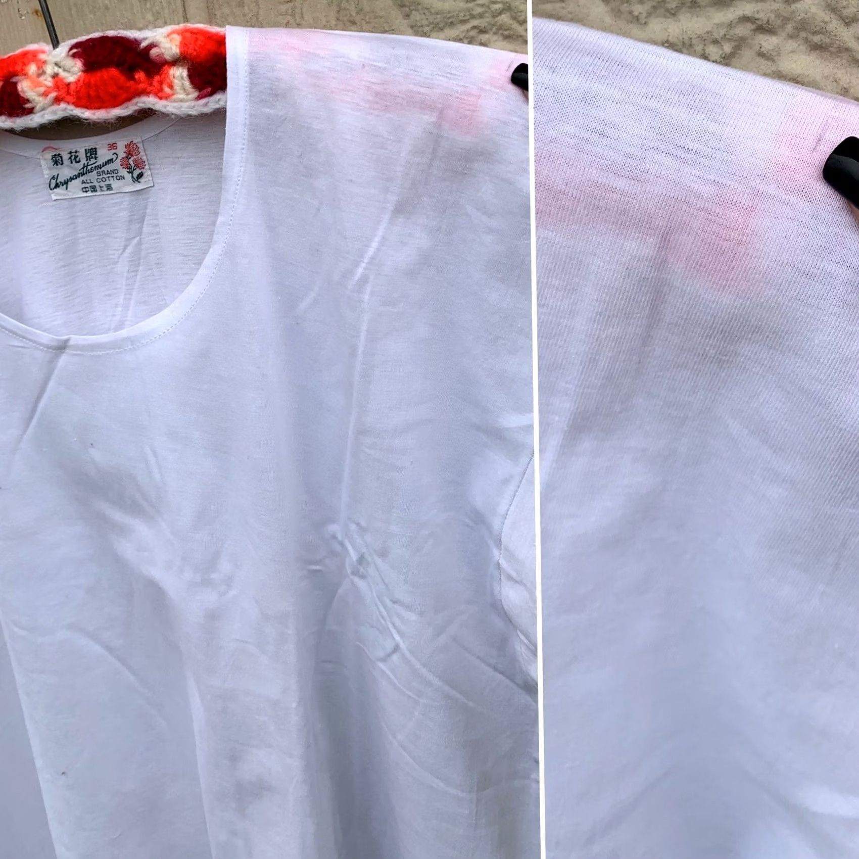 J Brand VINTAGE Chrysanthemum Brand The Pioneer Knitting Mill 36 t-shirt all cotton Mens Shirt 36 White Sportswear/Beach, Basic Tee, Original, Single stitch Size US M / EU 48-50 / 2 - 6 Thumbnail
