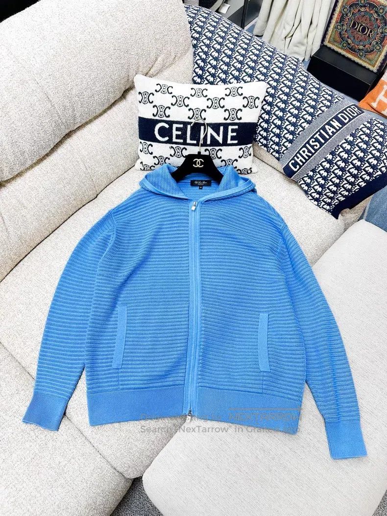 Loro Piana Loro Piana Blue women's ribbed hooded knit top Size M / US 6-8 / IT 42-44 - 4 Thumbnail