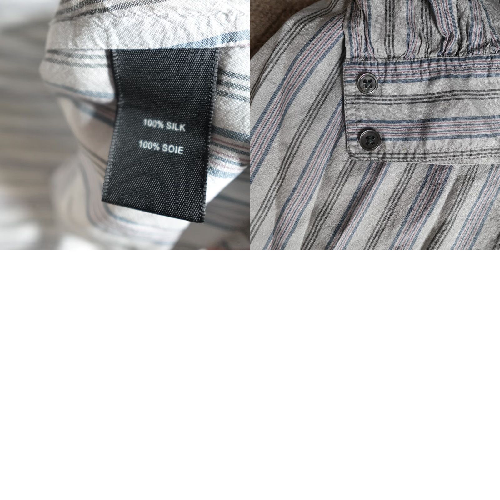 Theory Elizabeth & Jane Womens Blouse Medium Blue Striped 100% Silk Fiber Popover Button Collar Size M / US 6-8 / IT 42-44 - 8 Thumbnail