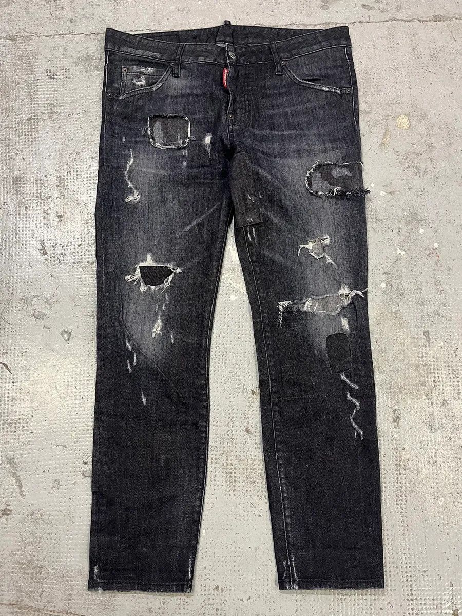 Designer × Dsquared2 × Vintage AW2017 DSquared2 Grey Distressed Denim Jeans Size US 33 - 2 Thumbnail