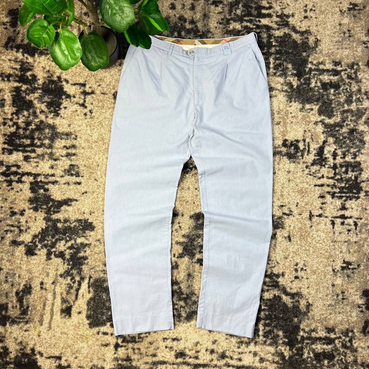 Burberry Burberry Luxury Baby Blue Chino Pants Old Money Style Size US 36 / EU 52 - 1 Thumbnail