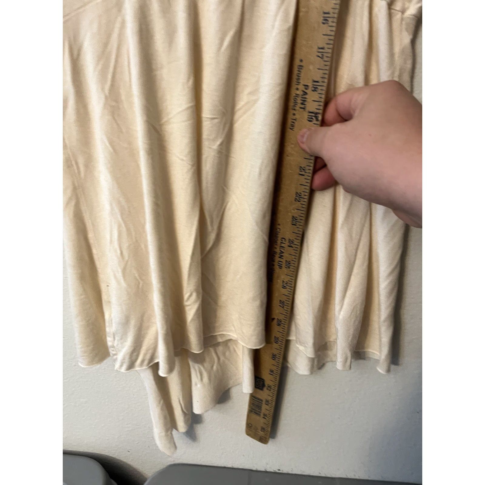 Jones New York Womens Top-JONES NEW YORK-cream stretch knit v-neck gathered faux wrap slvlss L Size L / US 10 / IT 46 - 5 Thumbnail