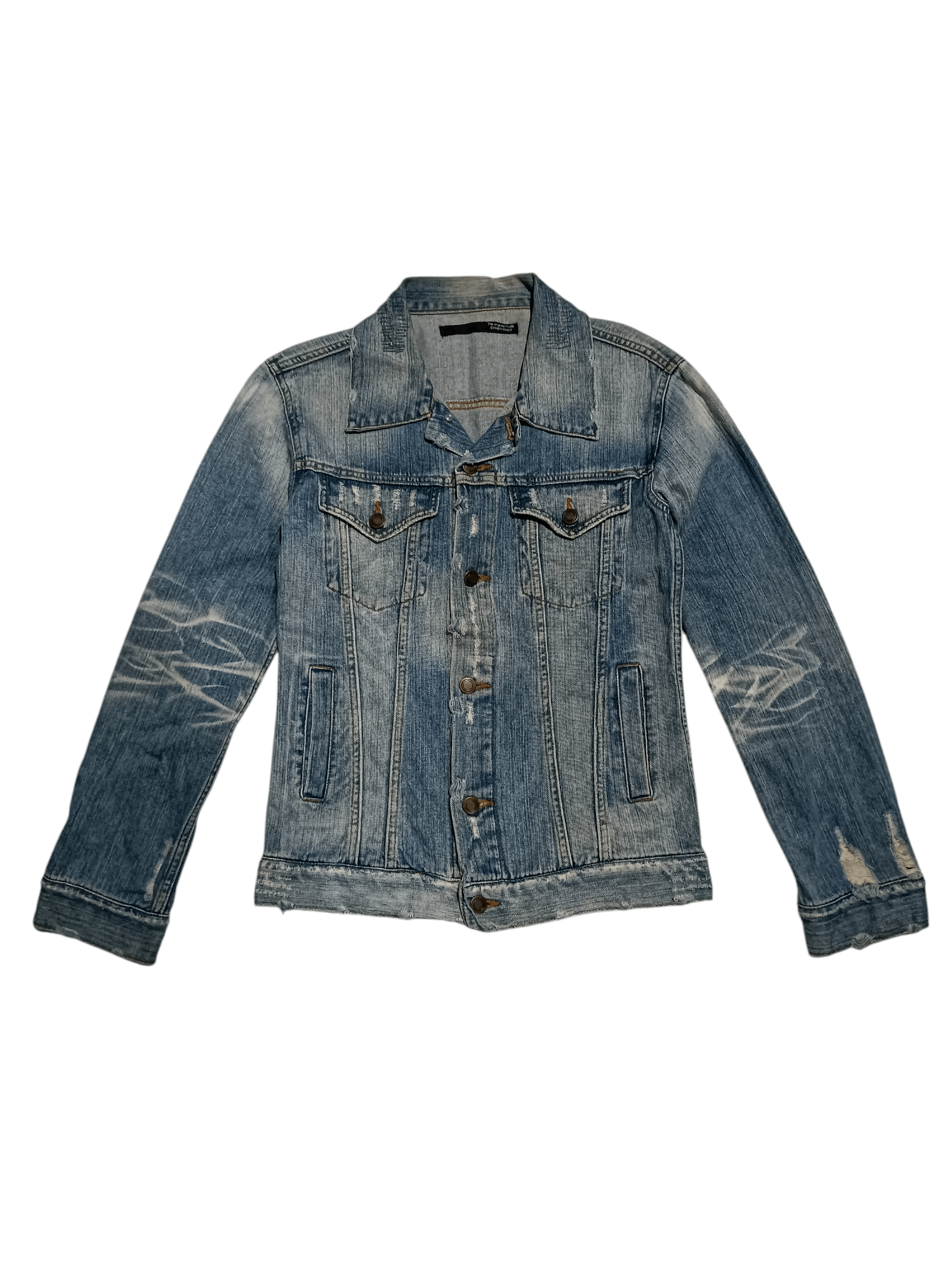 14th Addiction Japanese Brand Ripped Denim Jacket Slim Fit Size US M / EU 48-50 / 2 - 1 Thumbnail