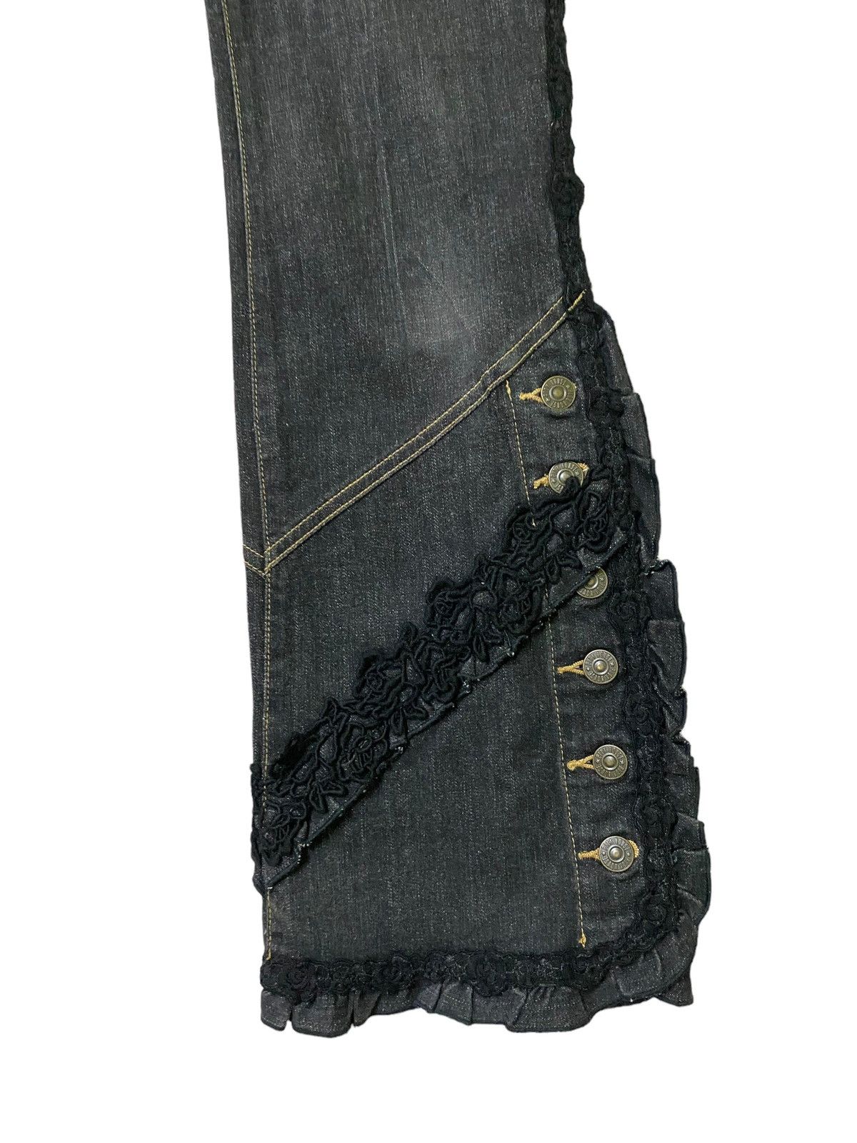 Hysteric Glamour × If Six Was Nine × Japanese Brand Flared Pink House Lace button Leg Design Denim Pant Size US 26 / EU 42 - 6 Thumbnail