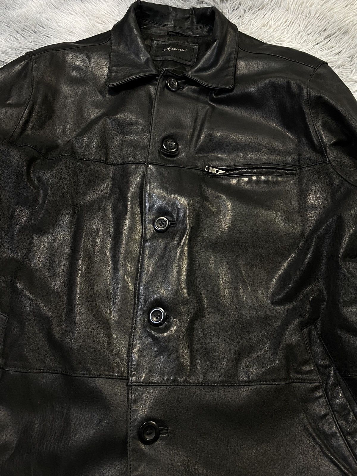 Vintage Black Leather Jacket XXL Japanese Brand Size US XXL / EU 58 / 5 - 2 Thumbnail