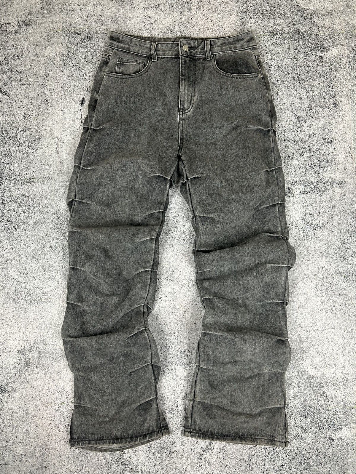 Pre-owned Avant Garde Opium Wide Faded Y2k Pants In Grey