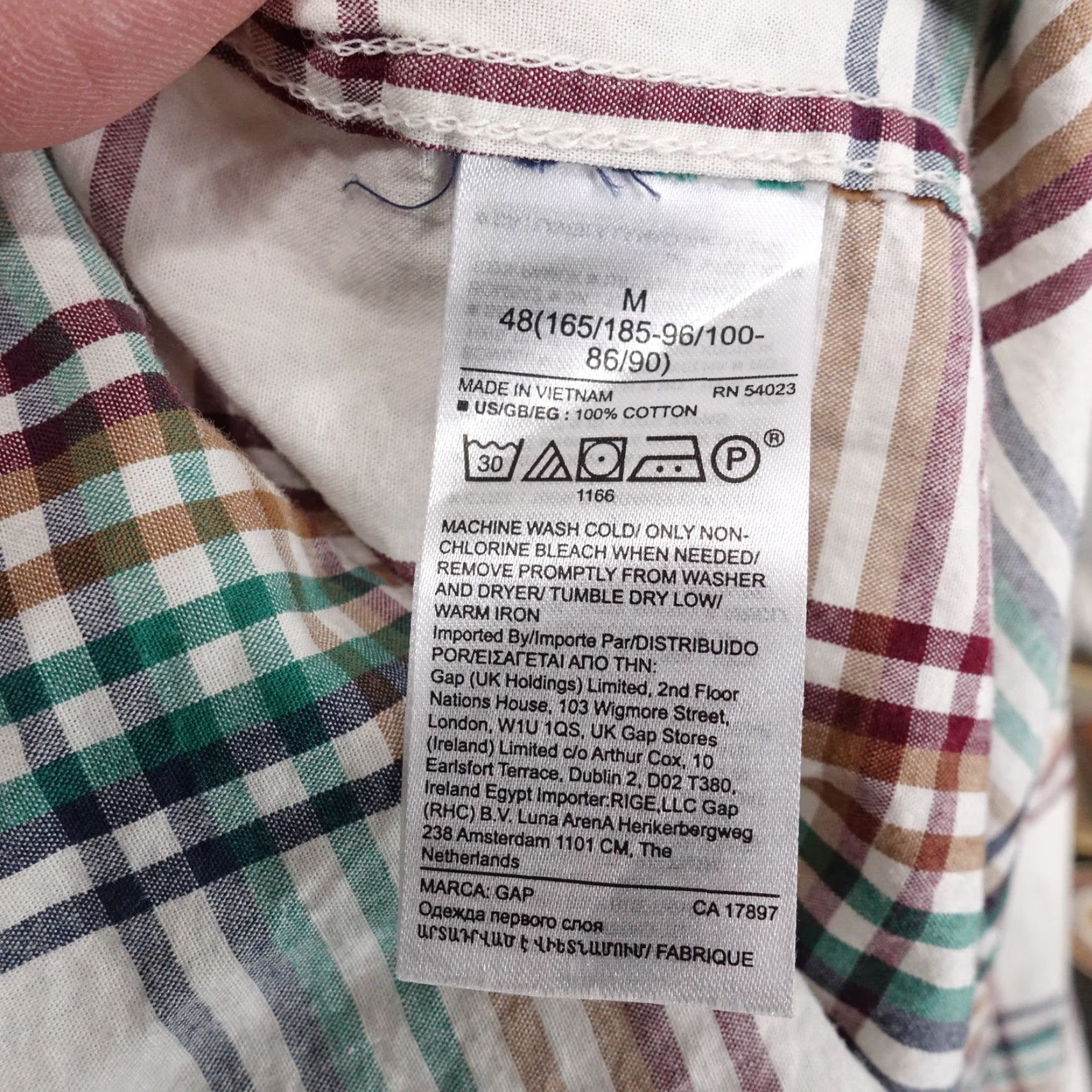 Gap GAP SLIM FIT MULTICOLOR CHECK BUTTON DOWN SHIRT MENS SIZE M MEDIUM Size US M / EU 48-50 / 2 - 7 Thumbnail