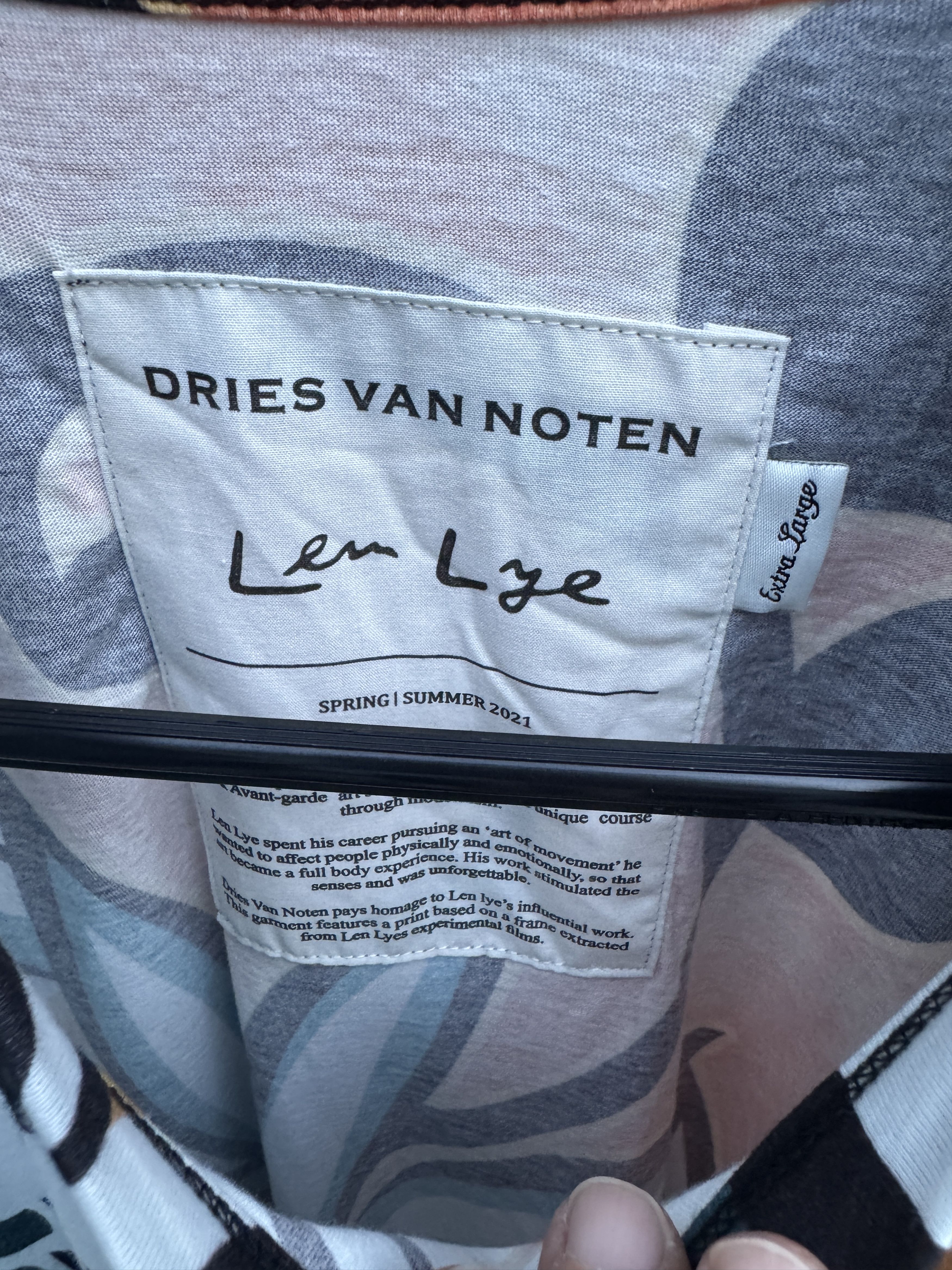 Dries Van Noten Dries Van Noten x Len Lye Orange White Floral Print Tshirt Size US XL / EU 56 / 4 - 5 Thumbnail