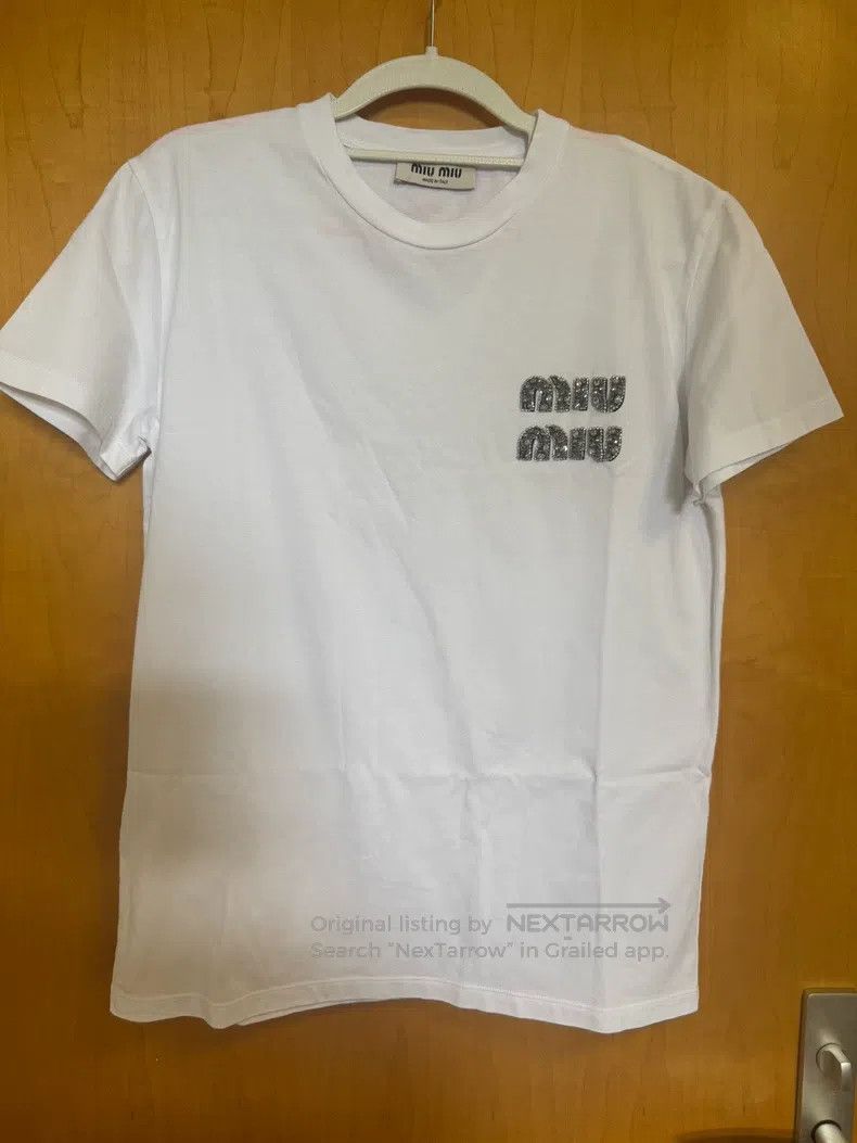 Miu Miu Miu Miu Size M Flash drill short sleeve T-shirt Size M / US 6-8 / IT 42-44 - 1 Thumbnail